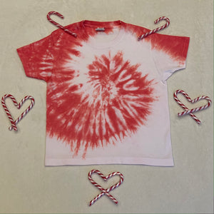 Children's Candy Cane Swirl Tie Dye T-Shirt Sale (3-4 Years)