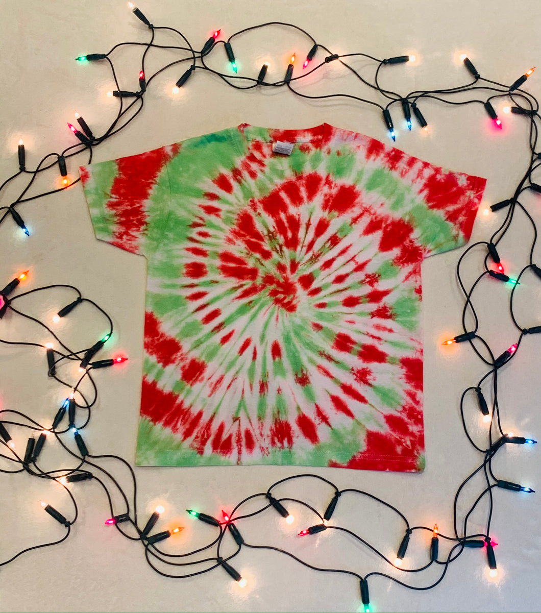 Children's Christmas Swirl Tie Dye T-Shirt Sale (5-6 Years)