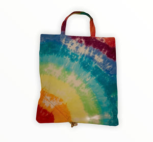 Foldable Tie Dye Tote Bag with Corner Pouch